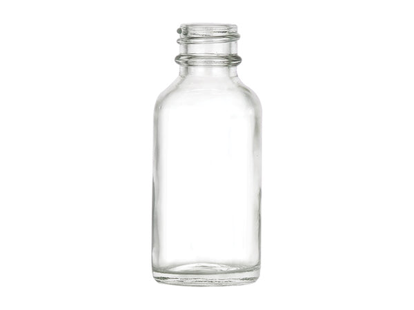 1oz Shiny White Glass Boston Round Bottle 20-400(360/case)