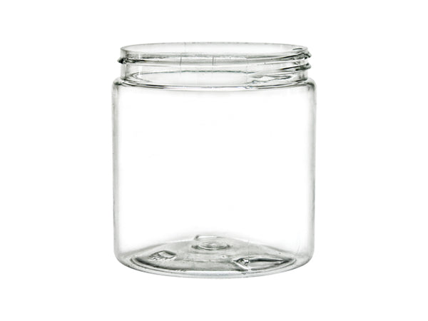 12 oz clear PET plastic single wall jar with 89-400 neck finish, 25 Pack  (12 oz, Gold)