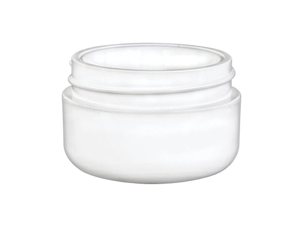 2 oz White Plastic Jar Regular Wall 2-53-WPP
