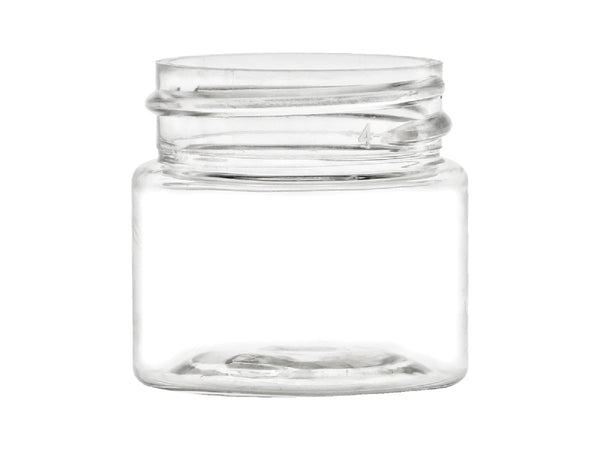 12 oz clear PET plastic single wall jar with 89-400 neck finish, 25 Pack  (12 oz, Gold)