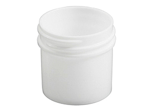 2 oz White Plastic Jar Regular Wall 2-53-WPP