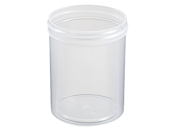 12 oz clear PET plastic single wall jar with 89-400 neck finish, 25 Pack  (12 oz, Gold)