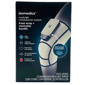 Homedics Modular Compression Knee Wrap + Controller Bundle (1 Pack) New - Savvydeal