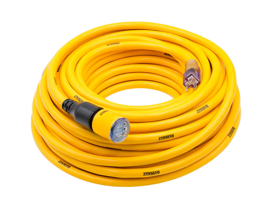 50 Foot 12/3 SJTW DEWALT Click-to-Lock Lighted Extension Cord – Power Tech®