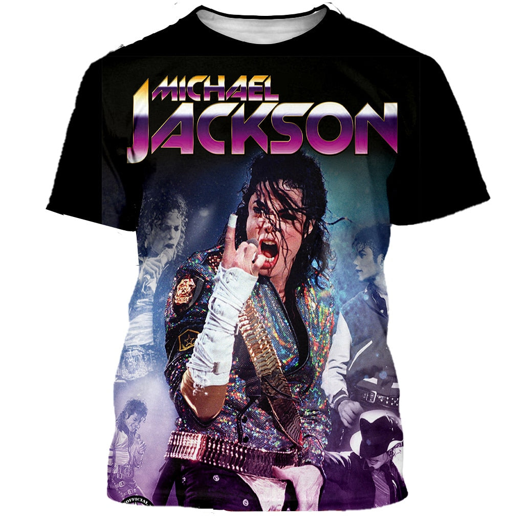 2022 klassische Michael Jackson Men'S 3d Gedruckt T-Shirt Unisex Hip Hop Streetwear Sommer Casual Top Pop Musik König Muster