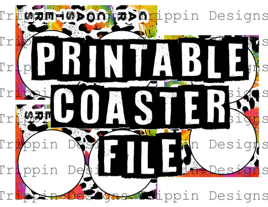 Multi Color Lined-DIY Printable Coaster Packaging Sheet – Trippin Designs  Clothing & Digital