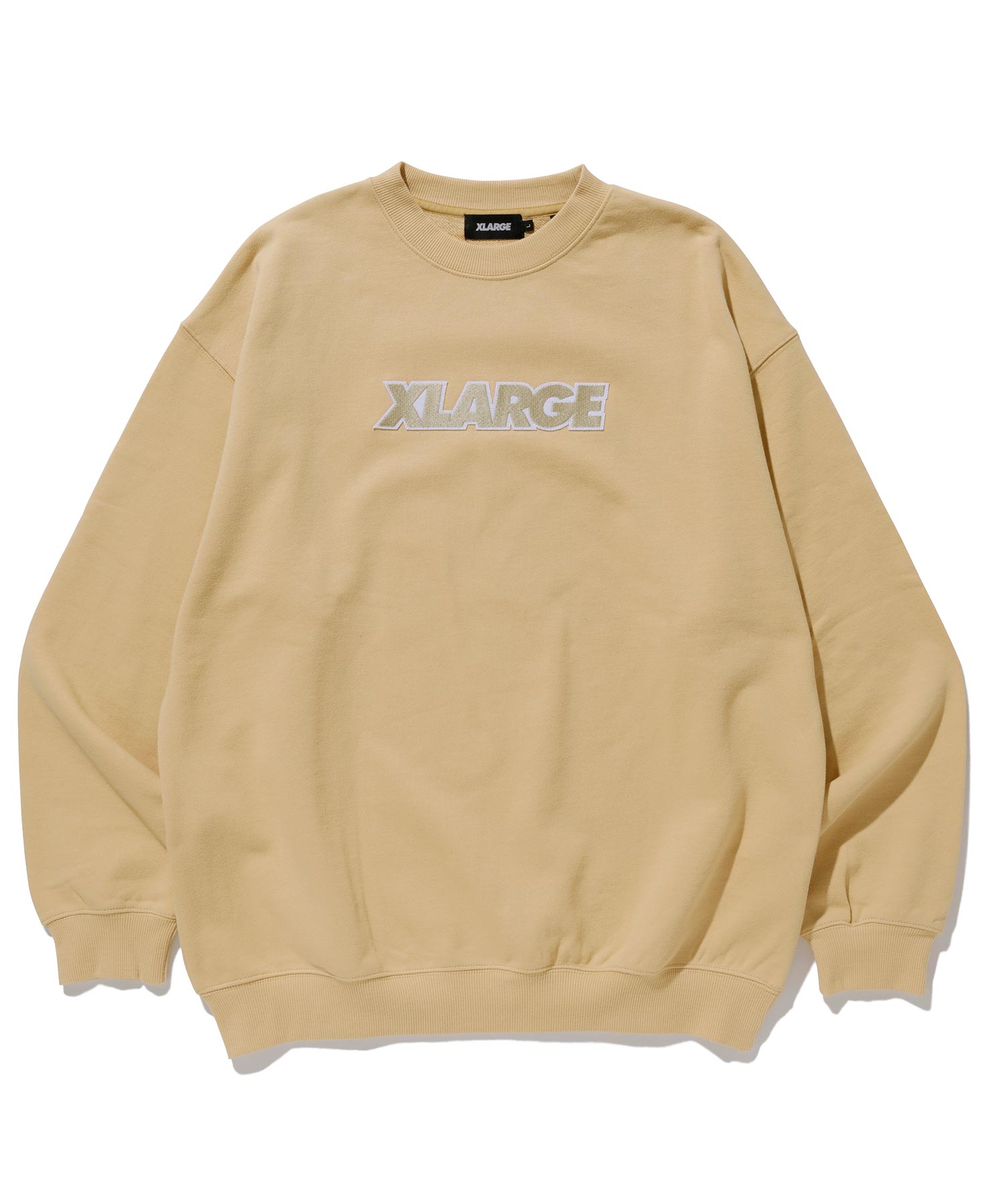 Xlarge STANDARD LOGO PATCHED CREW NECK SWEA - BEIGE – Urbn Lot