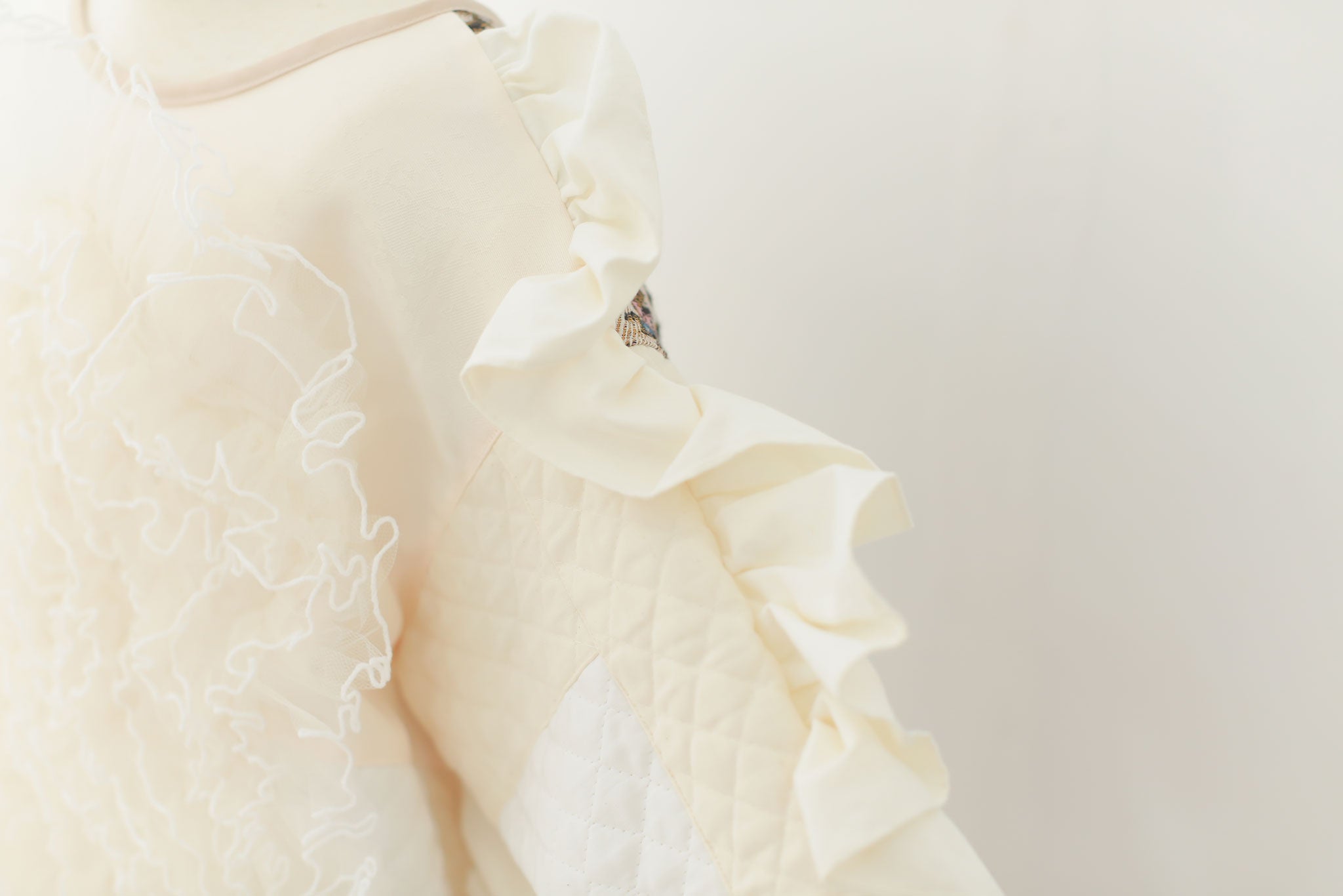 チュール&キルトのパッチワークドレス（ホワイト） | 子供のおしゃれなレンタル衣装 - heartmelt