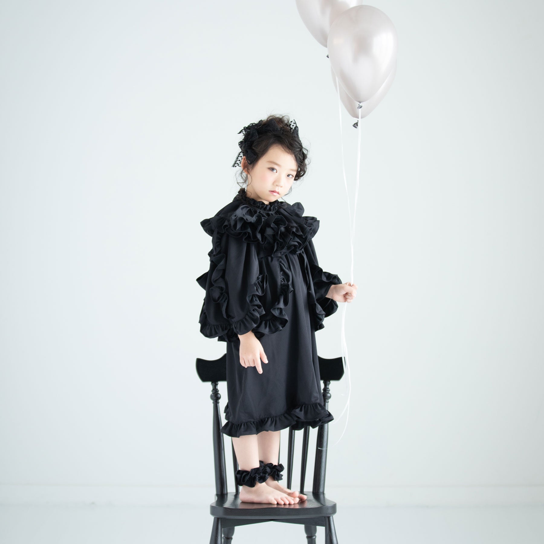オールブラックのリボンドレス | 子供のおしゃれなレンタル衣装 - heartmelt | キッズドレス