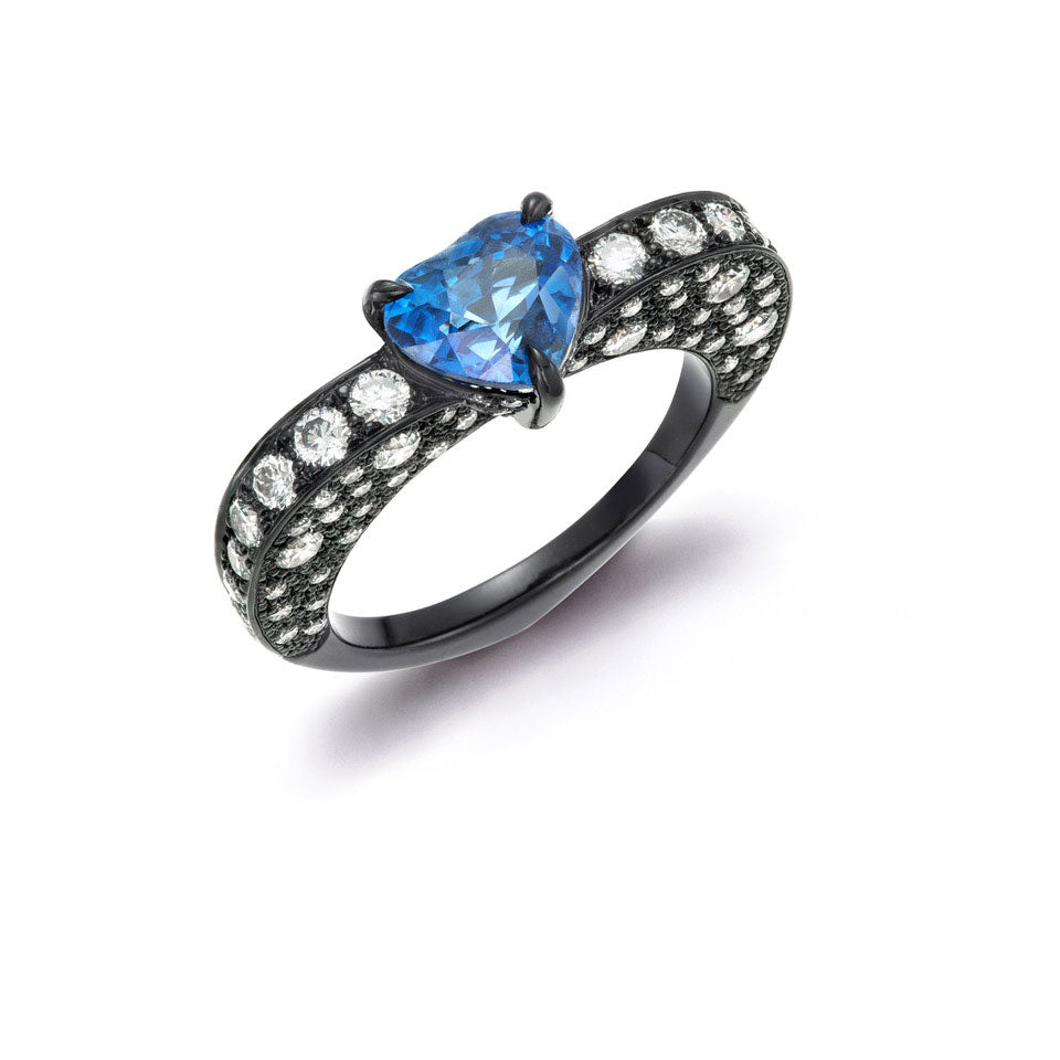 Blue Sapphire Heart Ring Nora Kogan