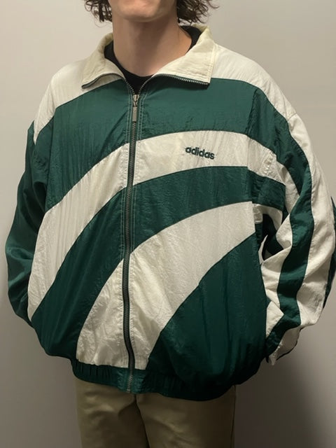 Adidas Green/White Full Zip (Fit XL) OutlivedVintage