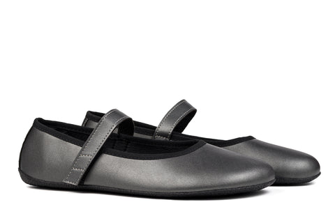 silver barefoot ballet flats from Ahinsa shoes