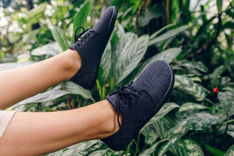 Barefoot Ahinsa sneakers made from recycled textiles.