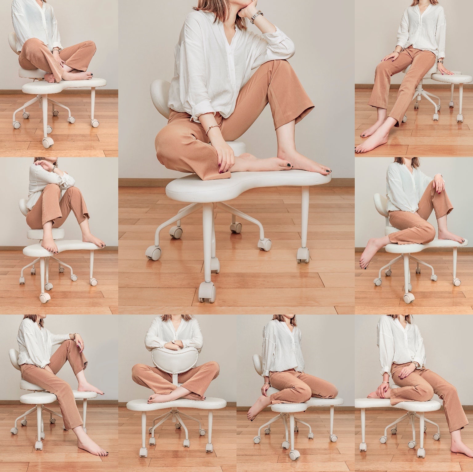 Pipersong Meditation Chair, Cross Legged Chair with Lumbar Support and Adjustable Stool
