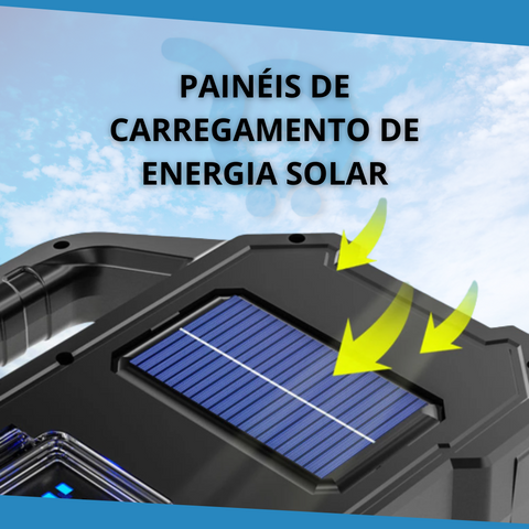 Lanterna Portátil Recarregavel Energia Solar e USB