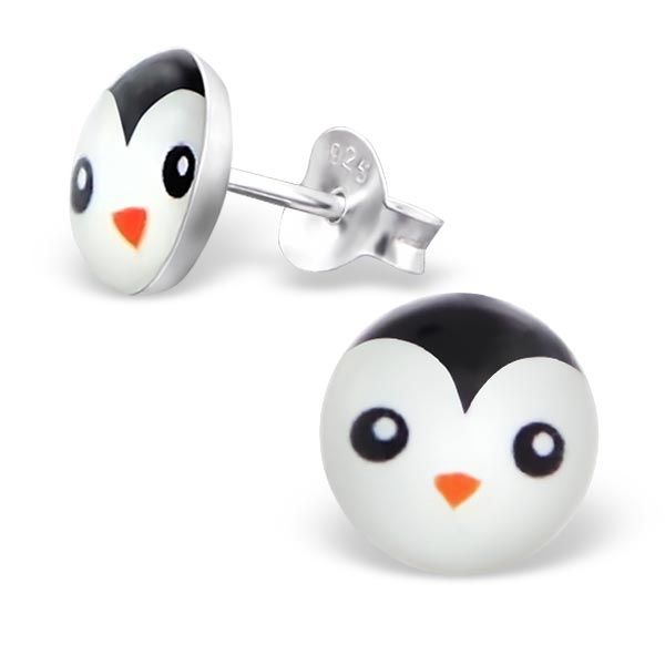 🦚 Kinder Mädchen Ohrstecker Ohrschmuck Pinguin 925er Silber Ohrringe Kinderschmuck