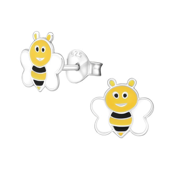 🦚 Kinder Ohrstecker Ohrschmuck Biene Hummel 925er Silber Ohrringe Schmuck