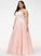 Yaritza Prom Dresses Lace Sequins Ball-Gown/Princess Square With Tulle Neckline Floor-Length