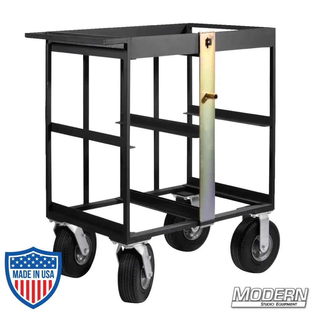 Modern 4-Place Milk Crate Cart Complete with Locking Bar - Without Crates