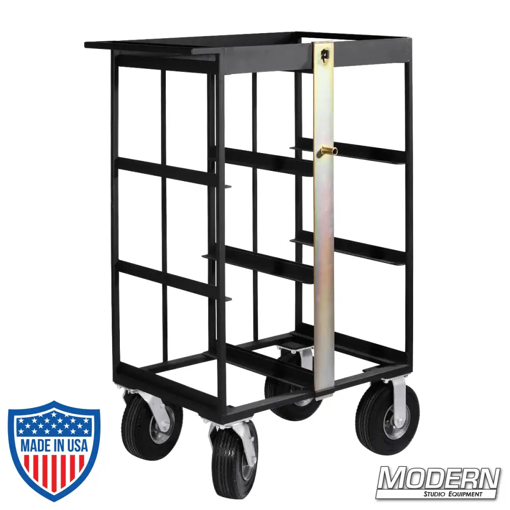 Modern 6-Place Milk Crate Cart Complete with Locking Bar - Without Crates