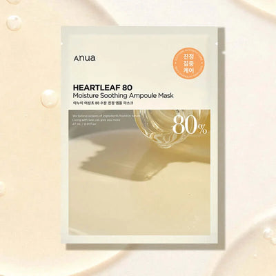 Mīkstinoša ampulas maska ar houtūnijas ekstraktu Anua Heartleaf 80% Soothing Ampoule Mask