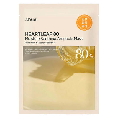 Mīkstinoša ampulas maska ar houtūnijas ekstraktu Anua Heartleaf 80% Soothing Ampoule Mask