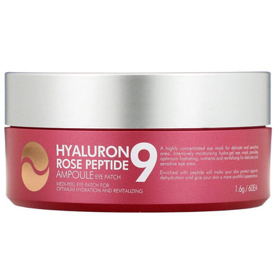 Hidrogēla patči ar rožu ekstraktu un peptīdiem Medi-Peel Hyaluron Rose Peptide 9 Ampoule Eye Patch