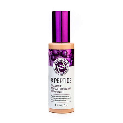 Enough 8 Peptide Full Cover Perfect Foundation SPF50+ PA+++ Tonālais krēms ar peptīdiem