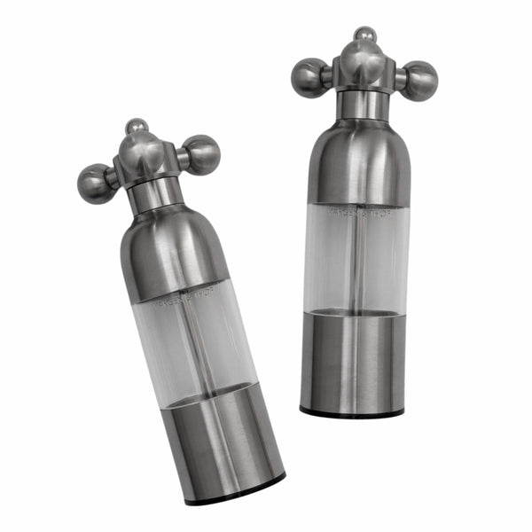 ALFREDO salt & pepper grinder set in steel, small