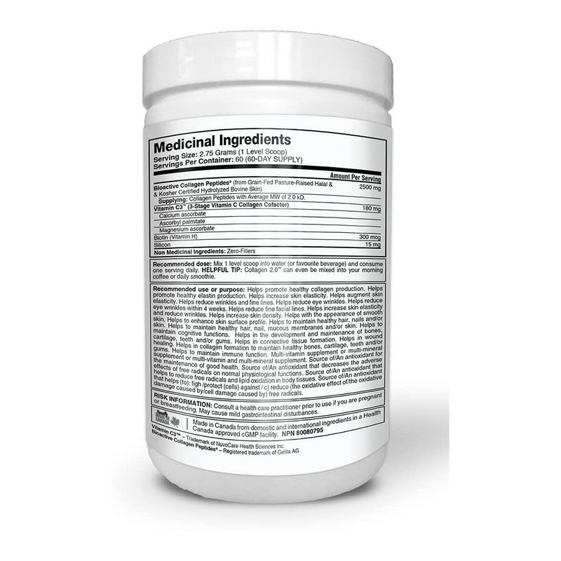 Nuvocare Health Sciences Ageoff Collagen 2.0 Bioactive Collagen Peptide Powder Unflavored Powder 165 g