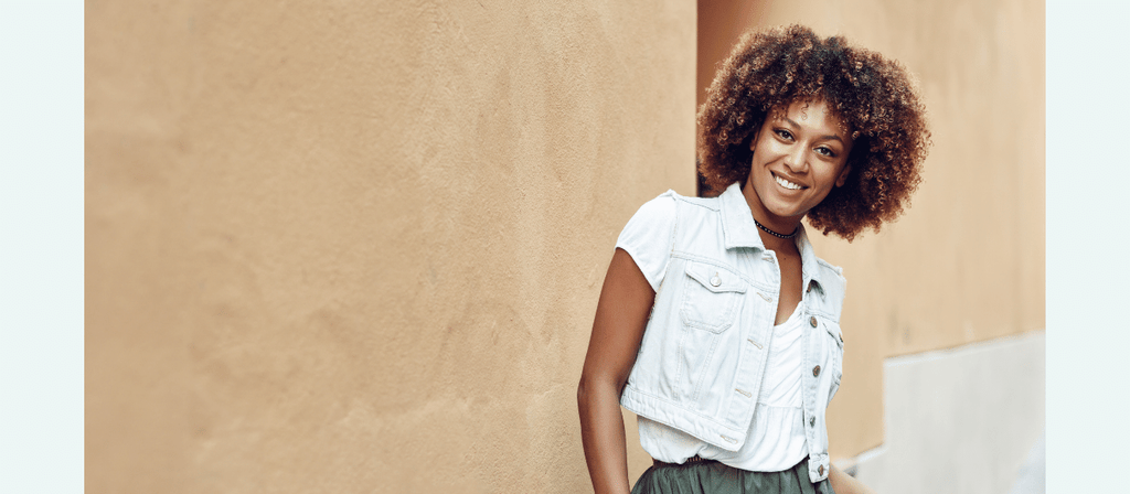 black woman with natural afro