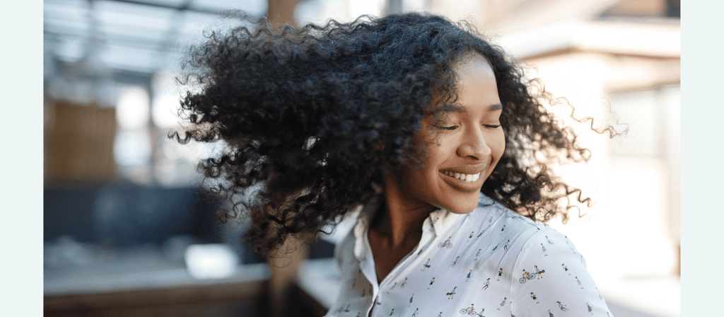 black woman with healthy trimmed natural hair