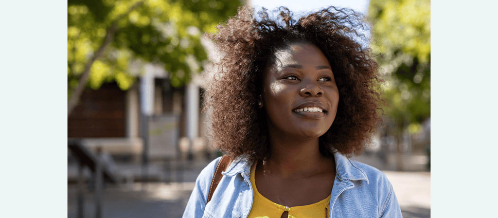 black woman with natural curly hair