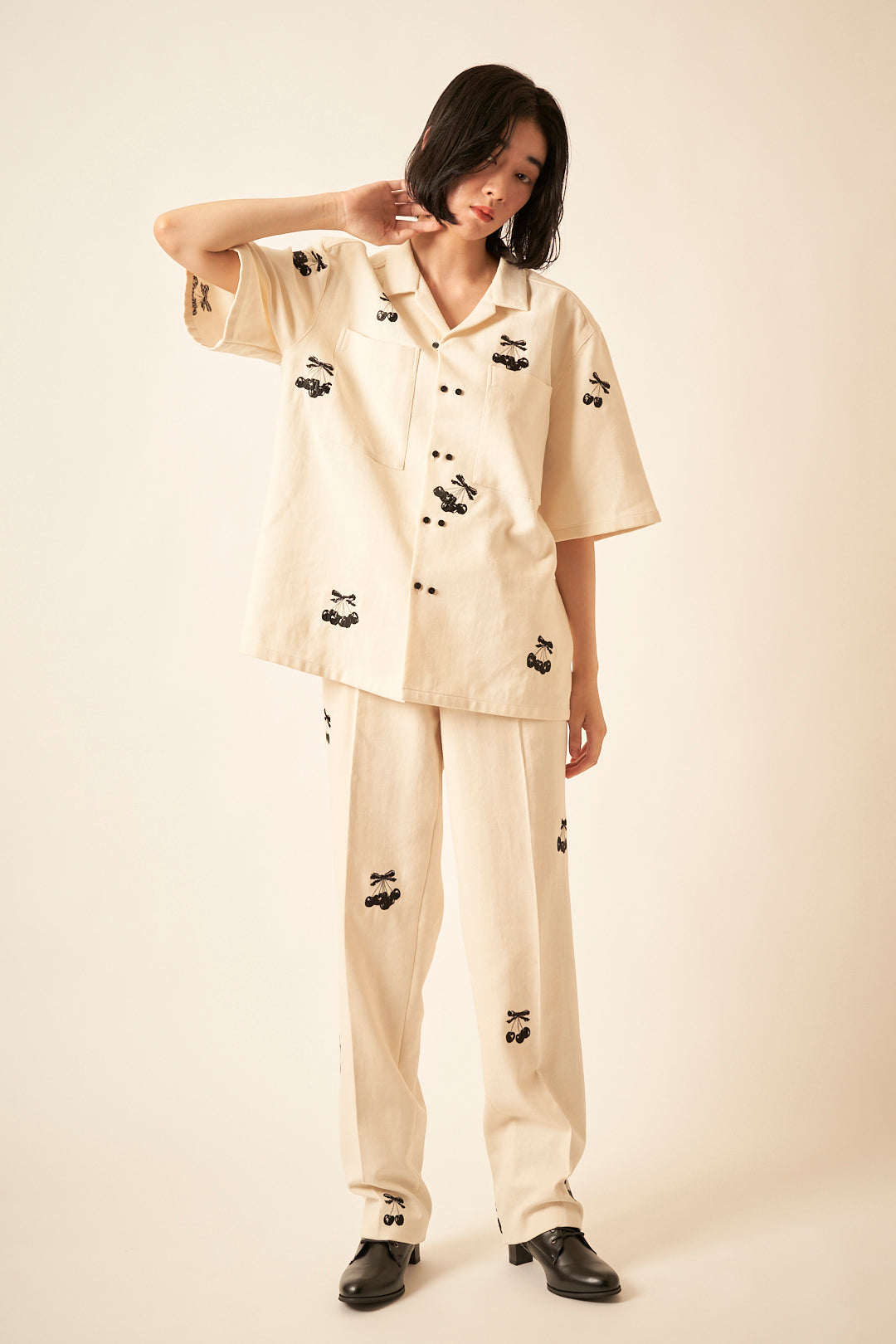 A4等級以上 tanakadaisuke Black cherry cotton dress - 通販