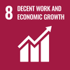 UN Sustainable Development Goals Icon 8 Decent Work and Economic Growth. 2030 Agenda