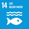 UN Sustainable Development Goals Icon 14 - Life Below Water. 2030 Agenda