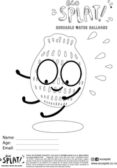 EcoSplat reusable water balloon jumping colouring page