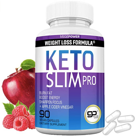 Vegepower Keto Diet Pills Fast Slim Pro for Easy ketosis 90 Capsules Burn Fat Control Weight 4 in 1 Apple Cider Vinegar,Exogenous BHB Salt Supplement-Utilize Fat for Energy/Focus, Manage Cravings Women Men