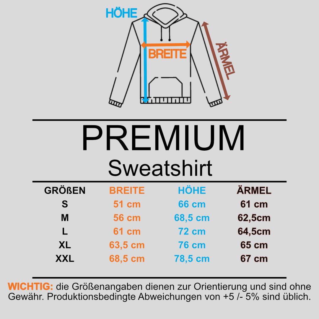 Größentabelle Premium Sweatshirt