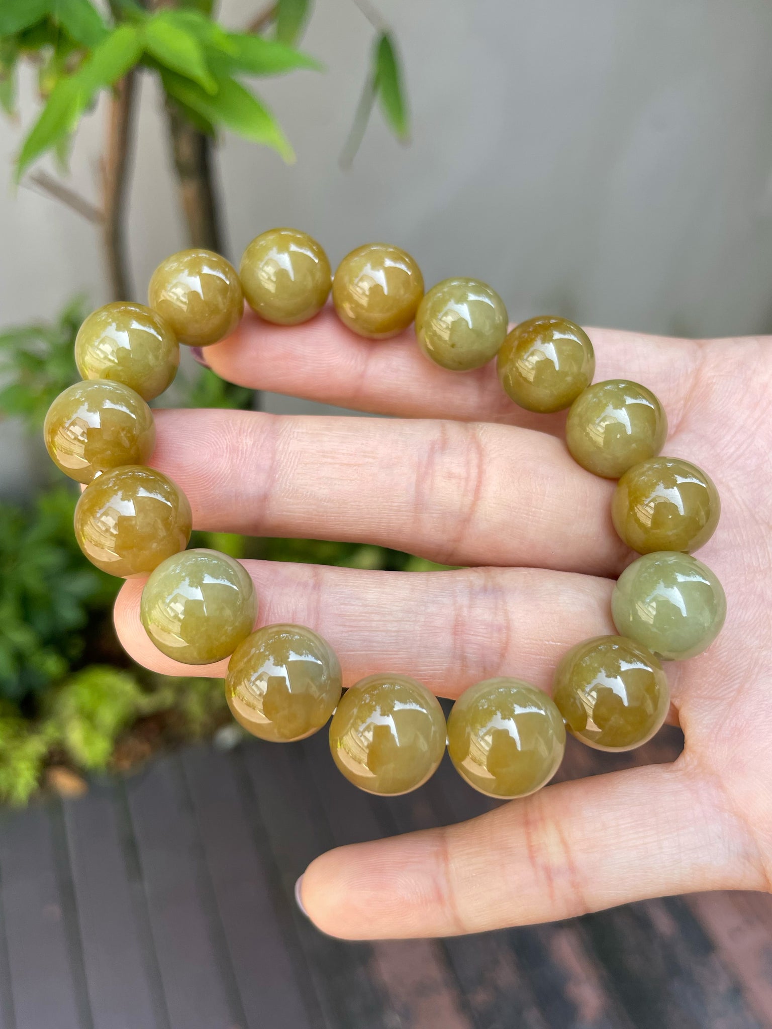 Yellow Jade Bracelet V 6mm