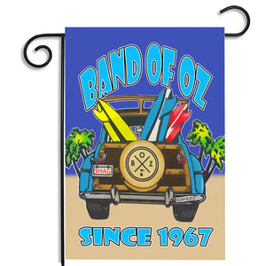 Band of Oz Woody Surfing Wagon Since 1967 Garden Flag