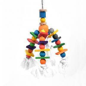 Duvo Birdtoy with Colorful Cubes and Rope 35,5x10cm