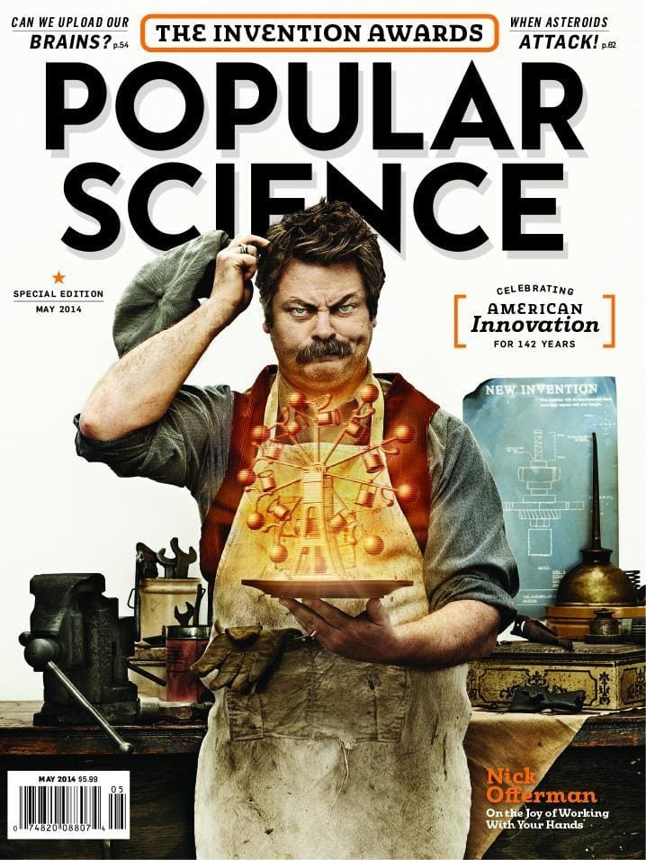 Nick Offerman on Popular Science magazine May 2014