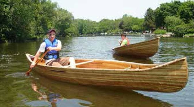 Dan Lowe test drives his canoe