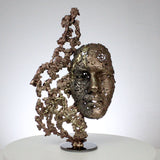 Sculpture visage de Philippe Buil - Dentelle métal acier bronze Laiton