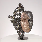 Skulptur Gesicht in Spitze Metall Stahl Bronze Messing von Philippe Buil