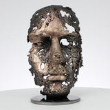 Sculpture de Philippe Buil : Visage en dentelle métal acier et Bronze