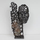 Just a look - Gesichtsskulptur von Philippe Buil : Spitze Metall und Bronze