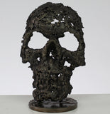 Kranich LXXXVIII - Skulptur vanite Metall Schädel Spitze Stahl