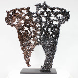 Belisama Tentation - Sculpture bustier femme dentelle bronze acier laiton